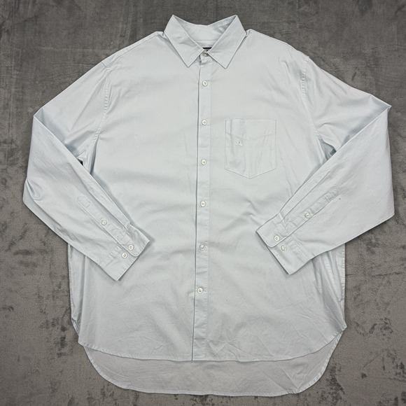 Express Other - Express Mens Large Light Blue Button Up Shirt Stretch Cotton Dress Shirt